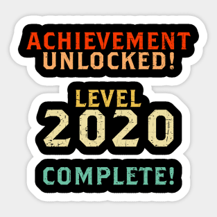 Funny Video Game 2020 New Years Achievement Unlocked Gaming Sticker